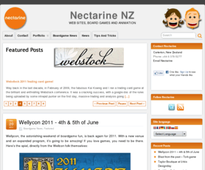 nectarine.co.nz: Nectarine NZ
Bek Farr and Minty Hunter are Nectarine NZ, and they specialise in websites, boardgames and animation. 