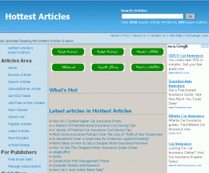 hottest-articles.com: Be Uptodate Reading the Hottest Articles & News
Hottest Articles where you can submit unlimited articles, tutorials, journals and online guides to our directory.