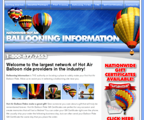 ballooninginformation.com: Skydiving.com is North America's Premier Skydiving provider!
Trust your skydive to the Largest Skydiving Network in the USA! Jump at hundreds of locations Nationwide! Call Us Today at 1-800-493-JUMP!