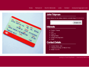 tidyman.co.uk: John Tidyman, Safety Advisor for the railway industry currently living in Hertfordshire.
 Homepage of Safety Advisor for the railway industry John Tidyman