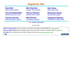 algebraic.net: Algebraic.Net - The Online Math Learning Center
