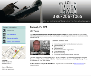 bunnellcpa.com: CPA Bunnell, FL - LCI Taxes
LCI Taxes provides accounting services to Bunnell, FL. Call 386-206-1065 for an appointment.