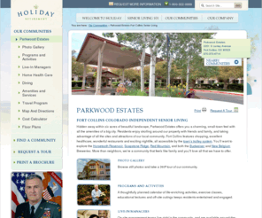 parkwood-estates.com: Fort Collins Colorado Independent Senior Living | Parkwood Estates | Holiday Retirement
Holiday offers independent senior living in Fort Collins, CO.  With transportation, chef-prepared meals and housekeeping, you are sure to find comfort.