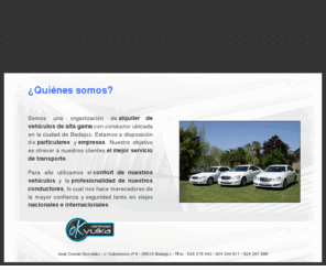 taxisdelujo.com: Taxis de lujo  Badajoz, Alquiler de vehiculos de lujo con conductor - www.taxidelujo.com
Taxis de Lujo J. Cosme - Badajoz. Alquiler de vehículos de lujo con conductor. Realizamos servicios en España y Europa