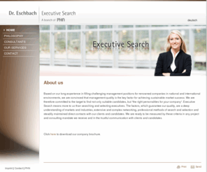 dr-eschbach.com: Dr. Eschbach Executive Search  | HOME
Wir besetzen branchenübergreifend Führungspositionen und hochkarätige Spezialistenpositionen in Deutschland und im europäischen Ausland.