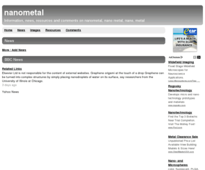 nanometal.co.uk: nanometal
Information, news, resources and comments on nanometal, nano  metal, nano,  metal