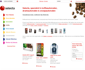 selectaolland.net: Koffieautomaat? Selecta: Koffieautomaten, Espressoautomaten en Snackautomaten! - Selecta
Selecta is marktleider in Europa op het gebied van Koffieautomaten, Espressoautomaten en Snackautomaten! Selecta: uw leverancier voor de werkvloer!