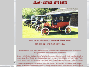 Bobsantiqueautoparts.com: Bobs Antique Auto Parts | Model-T Specialists