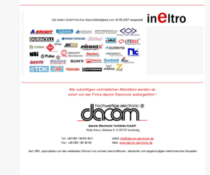 ineltro-electronic.com: ineltro GmbH (Germany), the electronic specialist
electronic components specialist,active, passive and electromechanical components, displays, batteries