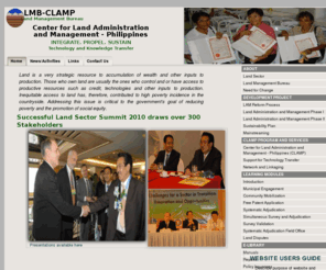 lmb-clamp.org: Welcome to CLAMP
Center for Land Administration and Management - Philippines 