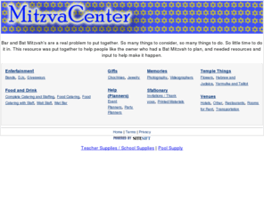 mitzvacenter.com: MitzvahCenter (and MitzvaCenter) - Bar Mitzvah and Bat Mitzvah Planning
So, you are planning a Bar or Bat Mitzvah (we use Mitzva and Mitzvah interchangeably around here). Welcome to what was my nightmare and what is hopefully your solution.
