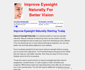 improveeyesighttoday.com: Improve Eyesight Naturally for Better Vision
Improve eyesight naturally by relaxing eye exercises and developing new better vision habits.