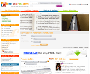 free-scores.info: Free-scores.com : Mondial de la Partition Gratuite (Partitions Gratuites PDF, MIDI et MP3)
Partitions gratuites, free music scores, partituras gratis. For all music instruments (PDF, gif, jpg, tif) .