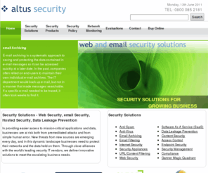 2x6.co.uk: Altus Security - Web, Email and Content Security Solutions
Web and email Security Solutions from Websense, Barracuda Networks, Trend Micro, Blue Coat, Check Point, Clearswift, Mimesweeper, Sophos, Celestix, ScanSafe, SonicWall and Juniper Networks.