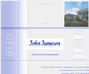 johnjameson.co.uk: John Jameson - Property Management, Commercial Letting & Development
John Jameson Property Management - Commercial and Residential Letting - Maintenance - Developement. Based in Hertfordshire with properties in the Home Counties and Mid Anglia Region.