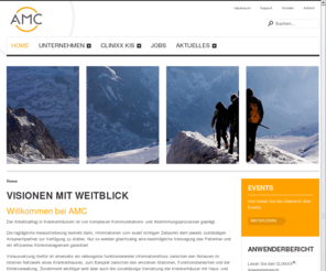 amc-gmbh.com: Visionen mit Weitblick
Mit dem webbasiertem Krankenhausinformationssystem Clinixx bietet AMC eine modulare Lösung mit einem integrierten Arztportal. Innovativ. Flexibel. Webbasiert. Ihr KIS