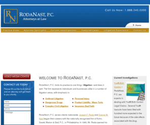 insurancelawyerpa.com: Roda Nast, P.C. Yaz Attorney - Personal Injury Lawyers
RodaNast, P.C. is a litigation lawfirm located in Lancaster, Pennsylvania. Specializing in antitrust litigation, class actions, complex civil litigation, personal injury, product liability, mass torts, bad faith insurance and more.