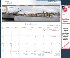 paivyri.fi: Päivyri.fi - nettikalenteri
Suomenkielinen kalenteri / almanakka joka simuloi paperisen mallin käyttöä. Mahdollisuus myös lisätä omia merkintöja kalenteriin rekisteröitymisen jälkeen.