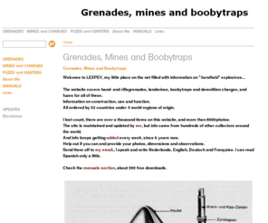 lexpev.nl: Grenades, Mines and Boobytraps
Grenades, Mines and Boobytraps reference