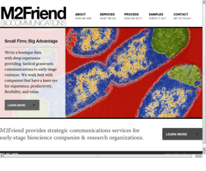 m2friendbiocommunications.com: M2Friend Biocommunications | Expert Communications for Early-Stage Biotech
Tactical grassroots communications & PR services for early-stage bioscience companies.