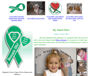 mysweetmaci.com: My Sweet Maci: dedicated to our daughter Maci, here you can get magnetic green organ donor awareness ribbons
