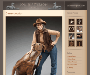 claynines.com: Louise Peterson, Sculptor
Gallery site for Louise Peterson, a Colorado sculptor of Great Danes and other animals.