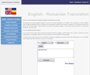 english-romanian-translation.com: English Romanian Translation
English Romanian Translations online for free and with academic English Romanian Translator