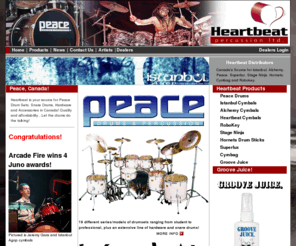 heartbeatpercussion.com: Canadian Distributor for Peace, Alchemy and Istanbul
Canadian distributor for Peace drums and percussion, Istanbul Cymbals, Alchemy Cymbals, Stage Ninja, Robokey, Hornets Drum sticks
