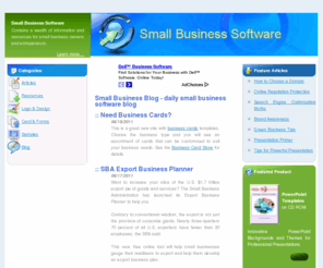 small-business-software.net: Small Business Resource and Tips
Small business blog for small business owners, includes daily business tips, relating to online business marketing and management.