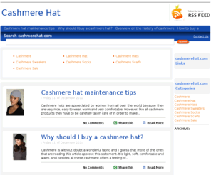 cashmerehat.com: Cashmere Hat
Read our articles and find out how and where to buy an elegant cashmere hat.