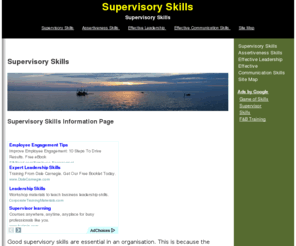 supervisoryskills.net: Supervisory Skills - Importance of Supervisory Skills
Supervisory Skills - Find out why supervisory skills are important for supervisors. Learn the different skills that can aid in team building, your coaching skills and many more.