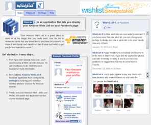 wishlist-it.com: WishList-It : Amazon Wish List Facebook Application
Display your Amazon Wishlist on your Facebook page with the WishList-It facebook application.
