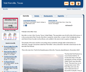 comevisitkerrville.com: Kerrville Texas, Kerrville cityguide
Kerrville, Kerrville Texas cityguide, Kerrville TX local business.