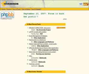 hiveminds.org: HiveMinds - International Web development community offering free help and tutorials on site development solutions, technologies, and strategies.
HiveMinds - International Web development community offering free help and tutorials on site development solutions, technologies, and strategies