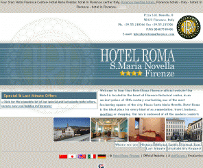 hotel-roma-firenze.com: Four Stars Hotel Florence Center | Hotel Roma Firenze Italy
Hotel Roma Florence is located in the heart of the historical center of Firenze in an ancient palace of 18th century, only a few steps away from all monuments and museums. Our 4 stars hotel features a breathtaking view over one of the most enchanting squares of Florence. Hotel Roma is the ideal combination between a peaceful setting and the beauty of Florence, the capital of Reinassance.