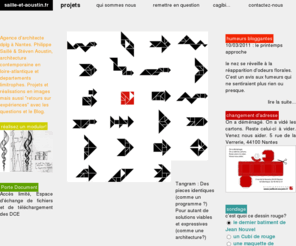 saille-et-aoustin.fr: Agence d'architecte à Nantes: Saillé & Aoustin. Architecture contemporaine exclusivement en neuf et réhab.
Philippe Saillé et Stéven Aoustin, architecte à Nantes. Projets en images et réalisations d'installation, de design, de logement et de bâtiment public sont l'occasion d'un décriptage des enjeux qui émergent dans tout acte de conception et de réalisation.