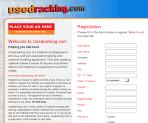 usedracking.com: usedracking.com - used pallet racking, used racking, used pallet rack, used shelving, used storage racks
Your source to buy and sell used pallet racking, used shelving, used warehouse equipment and warehouse supplies.