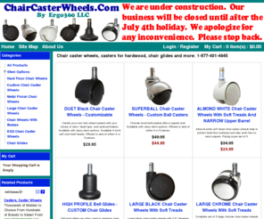 chairheight.com: Chair Caster Wheels, Chair Glides, Casters For Hardwood Floors
Chair wheels, casters for hardwood floors, casters for carpet, chair glides and more: 1-877-401-4645