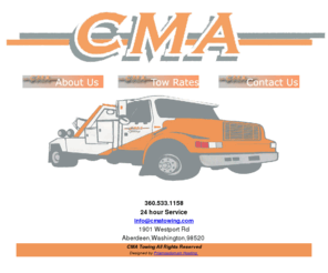 cmatowing.com: CMA Towing - Serving Grays Harbor
CMA Towing Serving Grays Harbor Washington. 360.532.7400