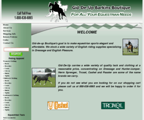 gid-de-up.com: Gid-De-Up Barkins - English Western Apparel, Tack, Accessories & Gifts
Online Tack and Horse Riding Supply Stores in Southern Oregon