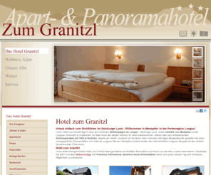 granitzl.at: Das Hotel zum Granitzl in Mariapfarr im Lungau im Salzburger Land - Hotel Granitzl im Lungau im Salzburger Land
Das Hotel zum Granitzl liegt in einer der schönsten Südhanglagen des Lungaus auf 1.250m Seehöhe. Das Hotel ist liebevoll und gemütlich eingerichtet und bietet für Jedermann etwas!