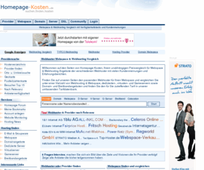 homepage-kosten.de: Webhoster Webspace & Webhosting Vergleich
Vergleich für Webhoster, Webspace & Webhosting mit vielen Kundenmeinungen und Informationen zu Webspace Angeboten.