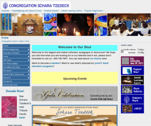 scharatzedeck.com: Congregation Schara Tzedeck - Home
Congregation Schara Tzedeck is the largest and oldest orthodox synagogue in Vancouver, BC. 