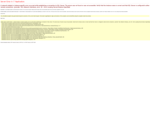 synchsystems.com: A network-related or instance-specific error occurred while establishing a connection to SQL Server. The server was not found or was not accessible. Verify that the instance name is correct and that SQL Server is configured to allow remote connections. (provider: SQL Network Interfaces, error: 26 - Error Locating Server/Instance Specified)
