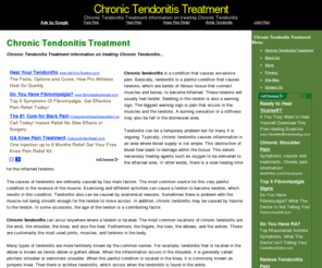 chronic-tendonitis.com: Chronic Tendonitis Treatment - Chronic Tendonitis Treatment information on treating Chronic Tendonitis
Chronic Tendonitis - Chronic Tendonitis Treatment information on treating Chronic Tendonitis.