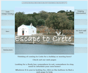 escapetocrete.co.uk: Escape to Crete for Holidays in Crete Villas or apartments with pool
Escape to Crete for Village holidays in Crete, in villas and apartments. Buy a house in Crete. Go Windsurfing. Hire a Speedboat