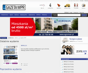 gazetawpr.pl: Gazeta WPR - Najchętniej czytana gazeta lokalna w regionie - WPR24.pl
Najchętniej czytana gazeta lokalna w regionie. Bezpłatny dwutygodnik wydawany w nakładzie kontrolowanym 30 000 egz.