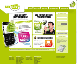 simsay.de: Hauptseite - simsay Mobilfunk - Sagenhaft Telefonieren!
simsay Mobilfunk - Sagenhaft Telefonieren!