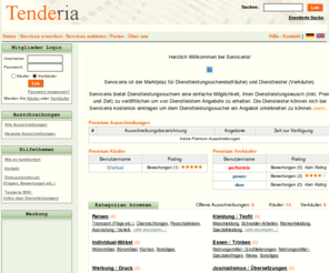 tenderia.com: Tenderia
Plattform für Dienstleistungsangebote (Anfragen / Ausschreiben und Anbieten)