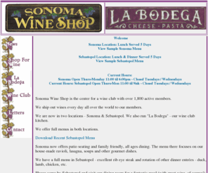 sonomawineshop.com: Welcome to Sonoma Wine Shop & La Bodega
Sonoma's Best Wine Shop and Wine Club.